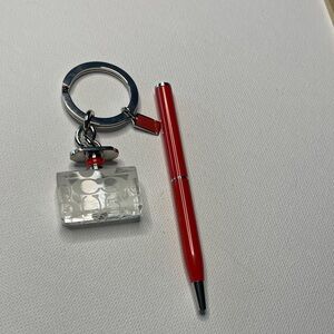 Coach Perfume Bottle Keychain and Orange Coach Pen Set